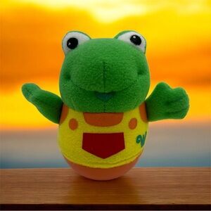 Uggie Mini Weebles Pals green frog 5" vintage Playskool plush plastic HTF 2004